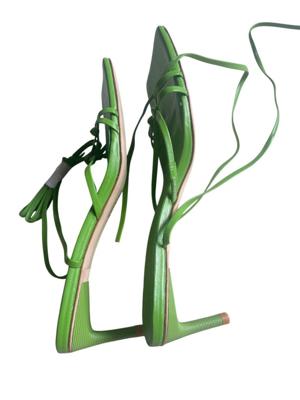 Song of Style Soiree Kelly Green Kitten Heel Square Toe Strappy Revolve 90s - Picture 5 of 9